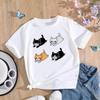 (Asian Size) T Shirt Women Cat Funny Cartoon Lovely 90s Print Tee Top Fashion Female Clothing Short Sleeve Graphic T-shirts