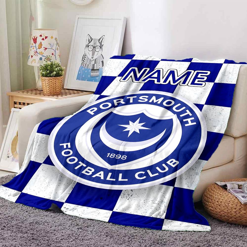 Custom Name AFC Bournemouth Crest blanket for Couch & Bed, Plush Cozy Fuzzy Blanket Super Soft & Warm Blankets for Fall and Winter. 0908252