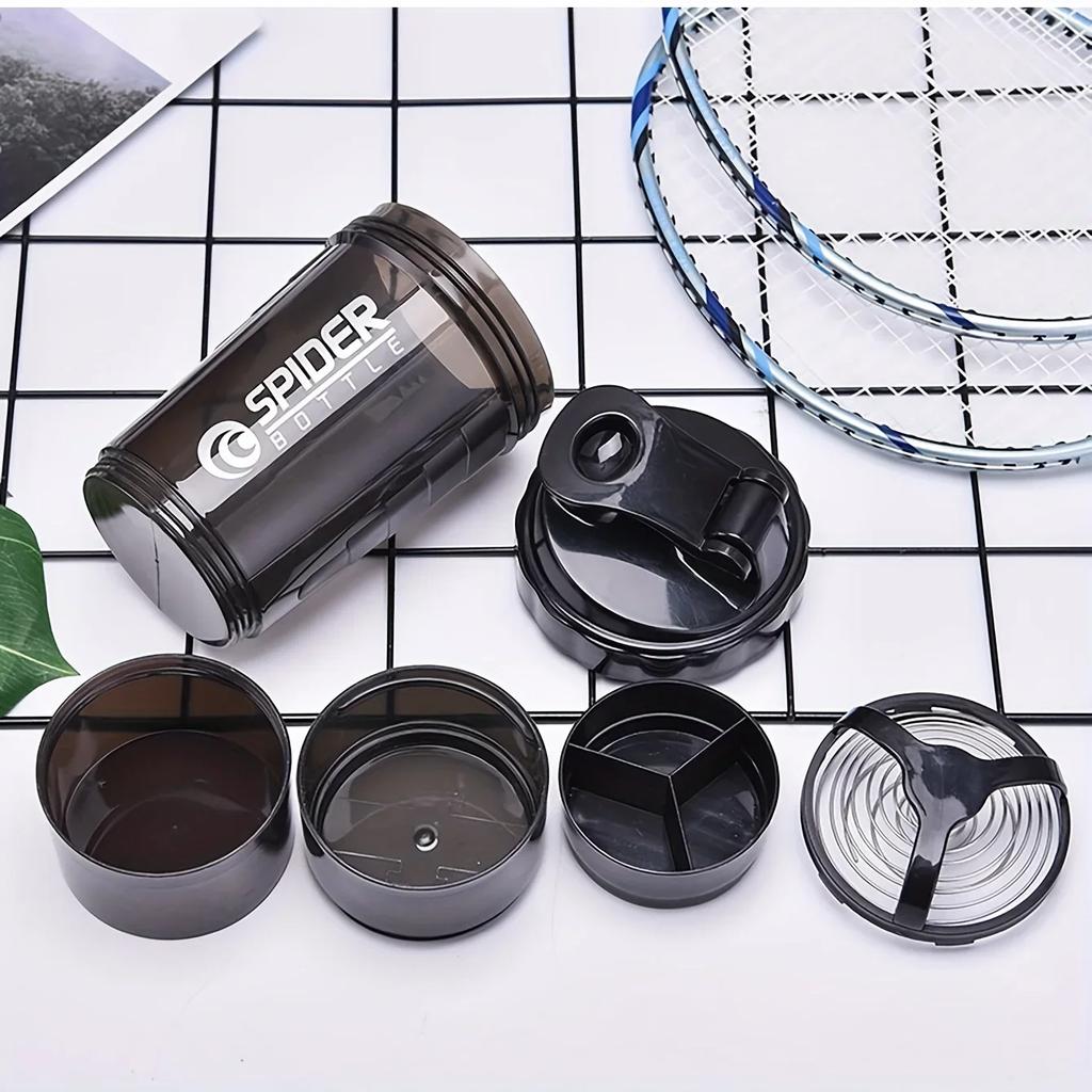 3-слойный шейкер, бутылка для протеина, чашка для коктейля с порошком, бутылка для воды, пластиковая чашка для смешивания, бутылка для упражнений для бодибилдинга