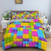 Комплект постельного белья с геометрическим принтом, цветные линии из микрофибры, пододеяльник с застежкой-молнией, размер Queen King, пододеяльник, домашний текстиль