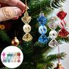 6Pcs/Box Christmas Hanging Candy Ornament with Lanyard Unbreakable Reusable Electroplating Holiday Decoration Xmas Tree Sweet Pendant Party Supplies