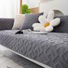 Leaf Patterned Plush Sofa Cushion Pillowcase Solid Color Anti Slip Winter Sofa Towel Wave Edged Diamond Patterned Sofa Cover