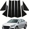 8 шт. Подходит для Hyundai Accent HC/YC Verna Solaris 2018 2019 2020 2021 2022 Глянцевые черные накладки на стойки, наклейка на окно двери, крышка