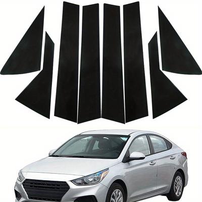8 шт. Подходит для Hyundai Accent HC/YC Verna Solaris 2018 2019 2020 2021 2022 Глянцевые черные накладки на стойки, наклейка на окно двери, крышка