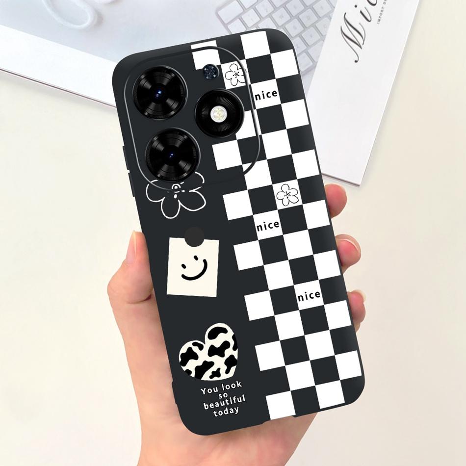 Чехол для Tecno Spark Go 2024 Милый Цветочный Узор Сердечки Конфетный Цвет Мягкий Силикон Тонкая Задняя Крышка Телефона Для Spark Go (2024) BG6