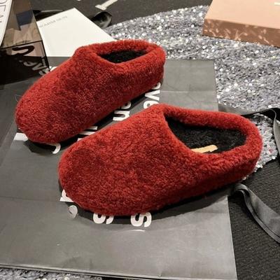 Мода Мех Женские Балетки Мюли Обувь 2025 Зима Фэд Повседневные Тапочки Дизайнер Элегантные Босоножки Слингбэк Новые Уютные Домашние Zapatillas De Mujer