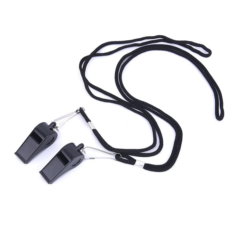2Pcs Whistle Sports Referee Training Whistle Outdoor Survival With Lanyard