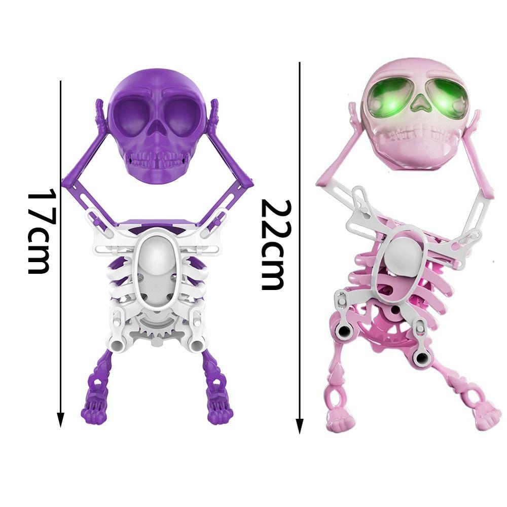Светящаяся танцующая и качающаяся 3D игрушка-череп со светом, снятие стресса, заводные скелеты, шарнирный гибкий скелет с музыкой
