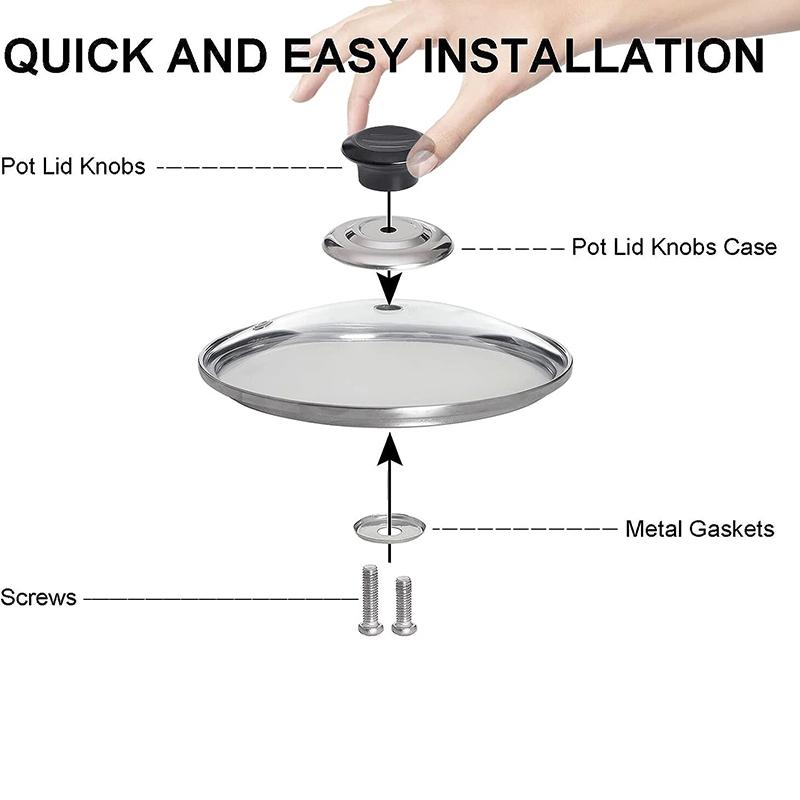 4 шт. ручки для крышек кухонных кастрюль универсальные крышки для кастрюль держатели сменные ручки для крышек ручка устойчивый инструмент с отверткой подарок