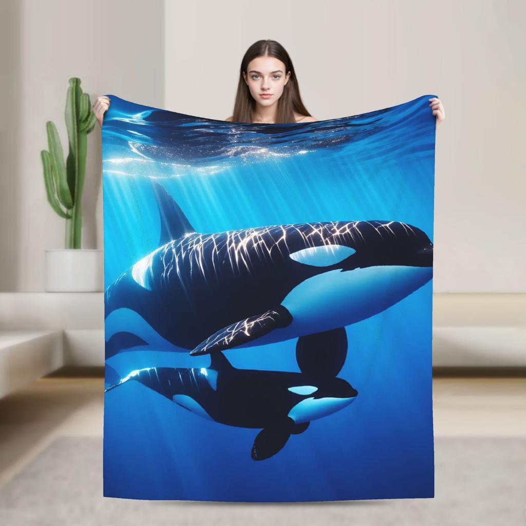 Плед Orcinus orca Качественный Мягкий Уютный Плед-покрывало Зимние Путешествия Офис Спальня Новинка Покрывало