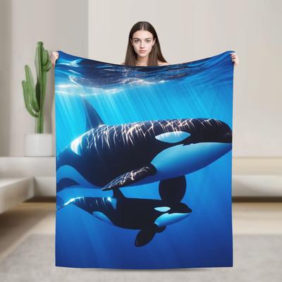 Orcinus orca Уютные одеяла Модные пледы для самолета, кровати, спальни Фланелевое покрывало Чехол для дивана-кровати
