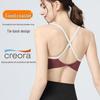 Colorblock Shockproof Spaghetti Strap Sports Bra - Backless & Contrast Design for Yoga & Fitness