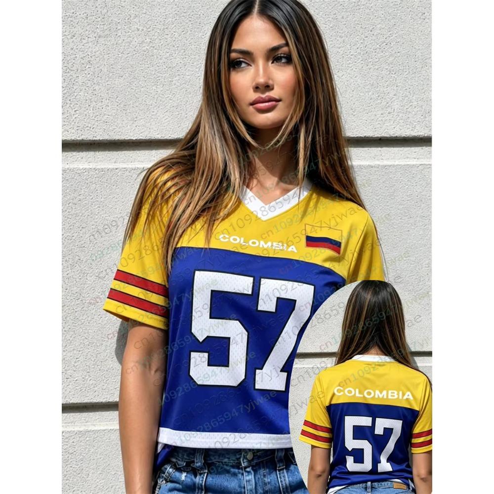 Colombia Football Jersey Unisex Breathable Short Sleeve T-Shirt