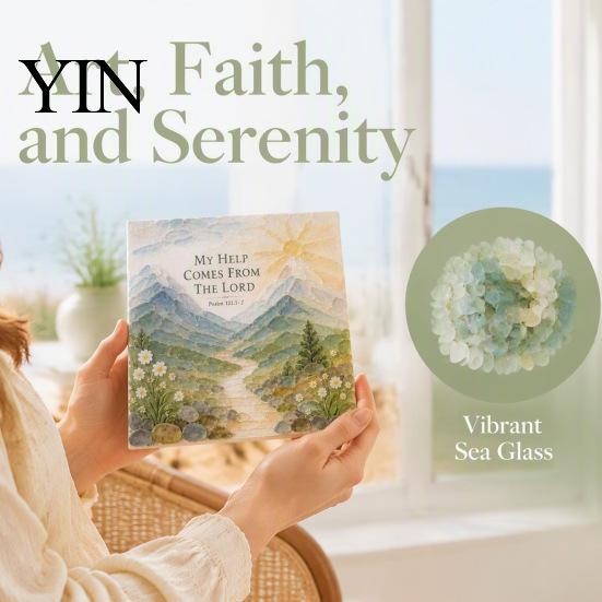 Inspirational Scripture Decorations Faith-Inspired Sea Glass Art Kit, Psalms of Comfort And Strength Christian DIY Faith Inspired Handmade Gifts