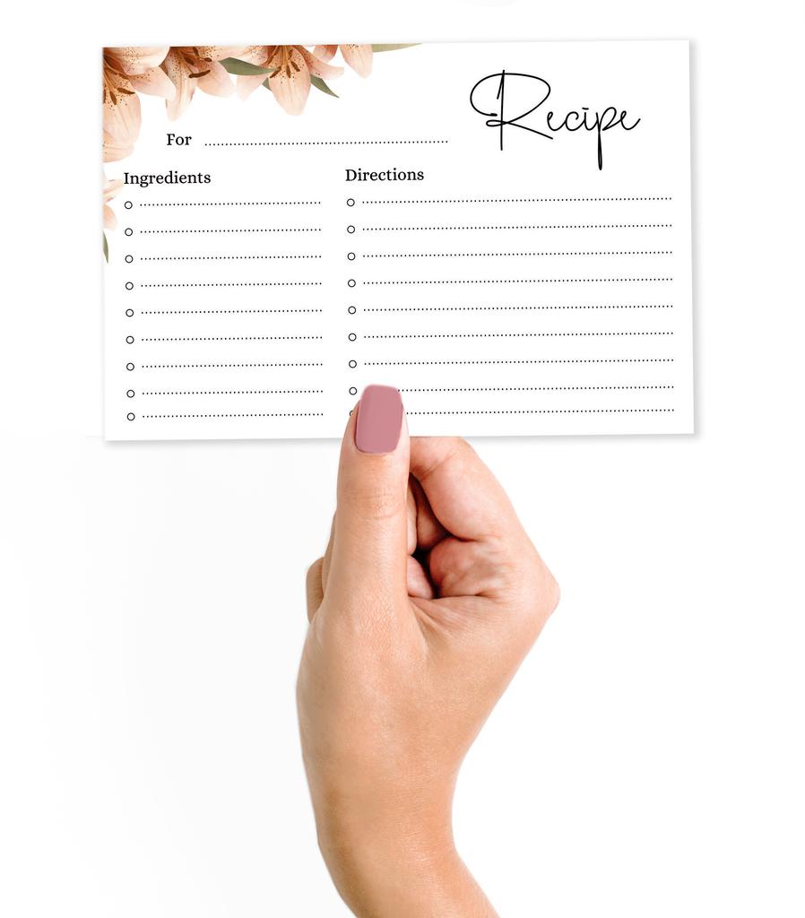 Inkdotpot Карточки с рецептами 4x6 дюймов (Набор из 50) , Толстые двухсторонние карточки премиум-класса - белые карточки для заметок с рецептами в современном стиле