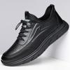 Trend Genuine Leather Men's Sneakers Designer Cowhide Breathable Soft-soled Board Shoes for Men Black Sport Casual Shoes