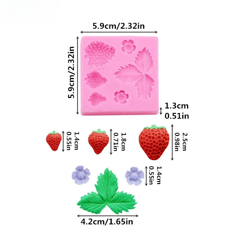 Клубника силиконовая форма сахарная помадка инструменты украшение торта мыло глина форма для выпечки инструмент клубника кухонная форма своими руками