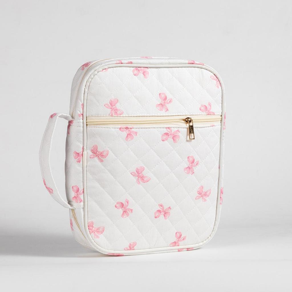 Portable Quilted Cotton Book Bag – Dustproof Cover for Travel & Prayer Books