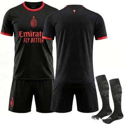 2026-27 AC Milan 2-й запасной спортивный тренировочный комплект формы с носками для подростков, детей, взрослых. Футбольная форма