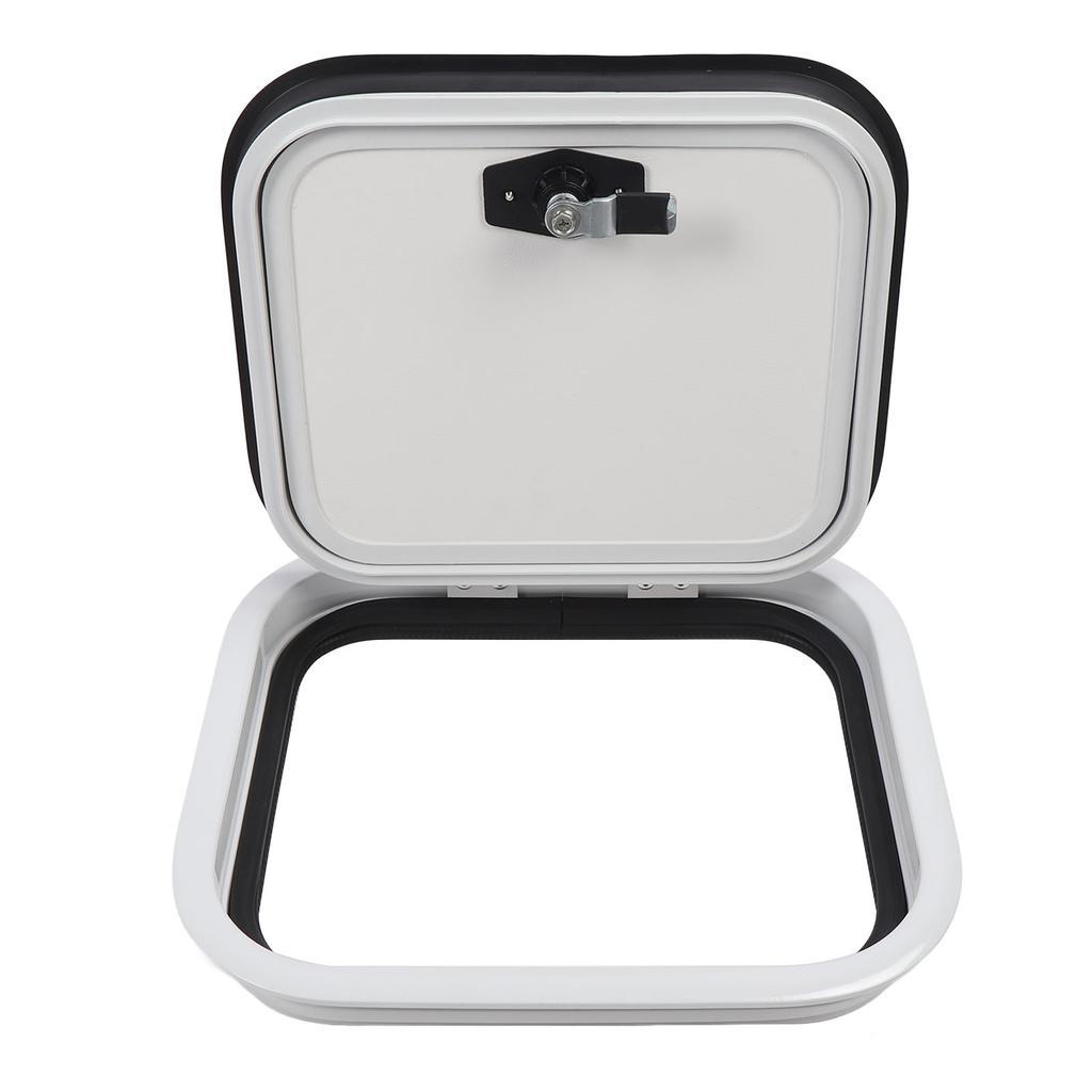 RV Storage Hatch Door with Lock 13.66x11.61 Inch Surface Mount Aluminum Alloy Square RV Baggage Door for Motor Home