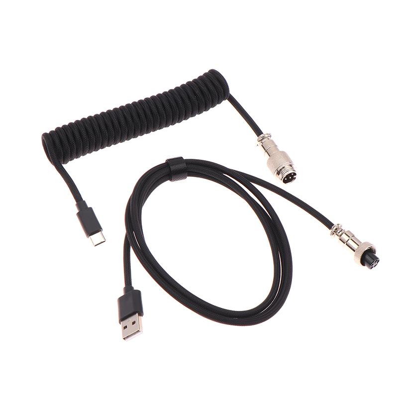 Механическая клавиатура Спиральный кабель Тип провода USB Type-C Порт USB Провод Механическая клавиатура Авиатор Настольный компьютер Авиационный разъем
