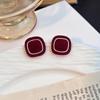 Серебряные игольчатые серьги-цепочки с красным бантом и жемчугом, осень/зима