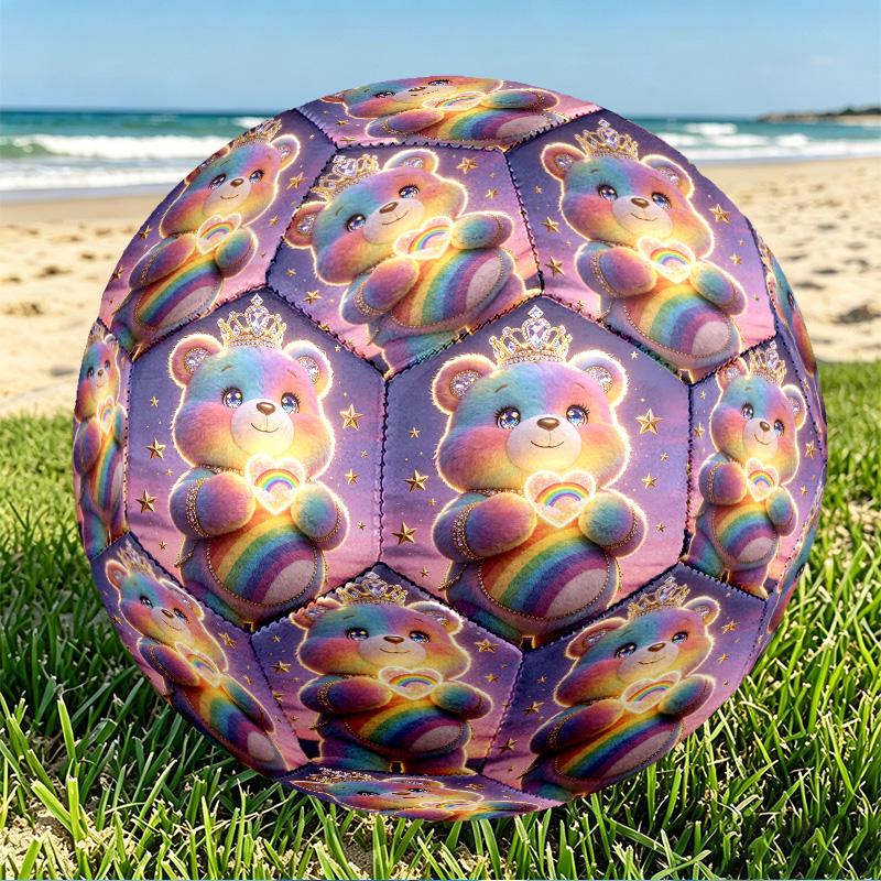 Care Bears Print Size 5 Soccer Ball, PU Wear Resistant Football for Match Training and Daily Practice, Birthday Gift for Soccer Fans