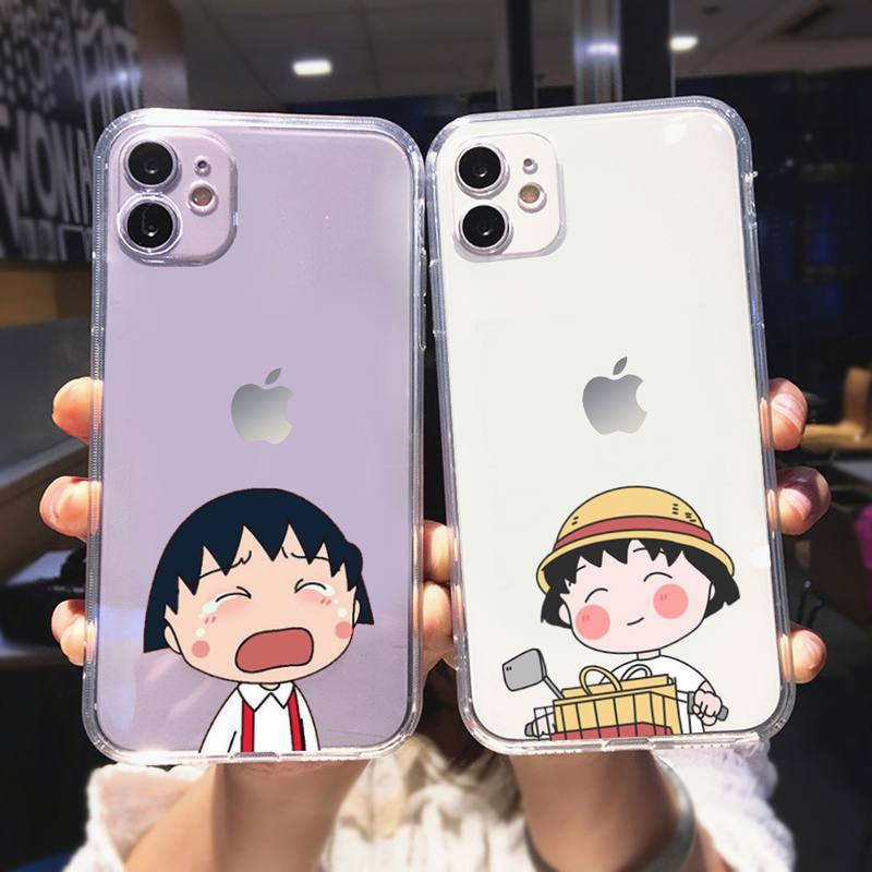 Чехол для телефона RUICHI с милым чиби Маруко Чан для iPhone 11 12 Mini 13 Pro XS Max X 8 7 6s Plus 5 SE XR