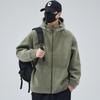 Мужской флисовый кардиган с капюшоном: Однотонный, с подкладкой и утолщенный для весны, осени и зимы 2025 года.