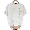 Heavy Cotton American Black And White Short-Sleeved T-Shirt Men'S Trendy Top Large Size Loose T-Shirt Half Sleeve
