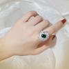 Новое имитация изумруда, полный бриллиант, высокое чувство темперамента, открывающееся кольцо, ювелирные изделия