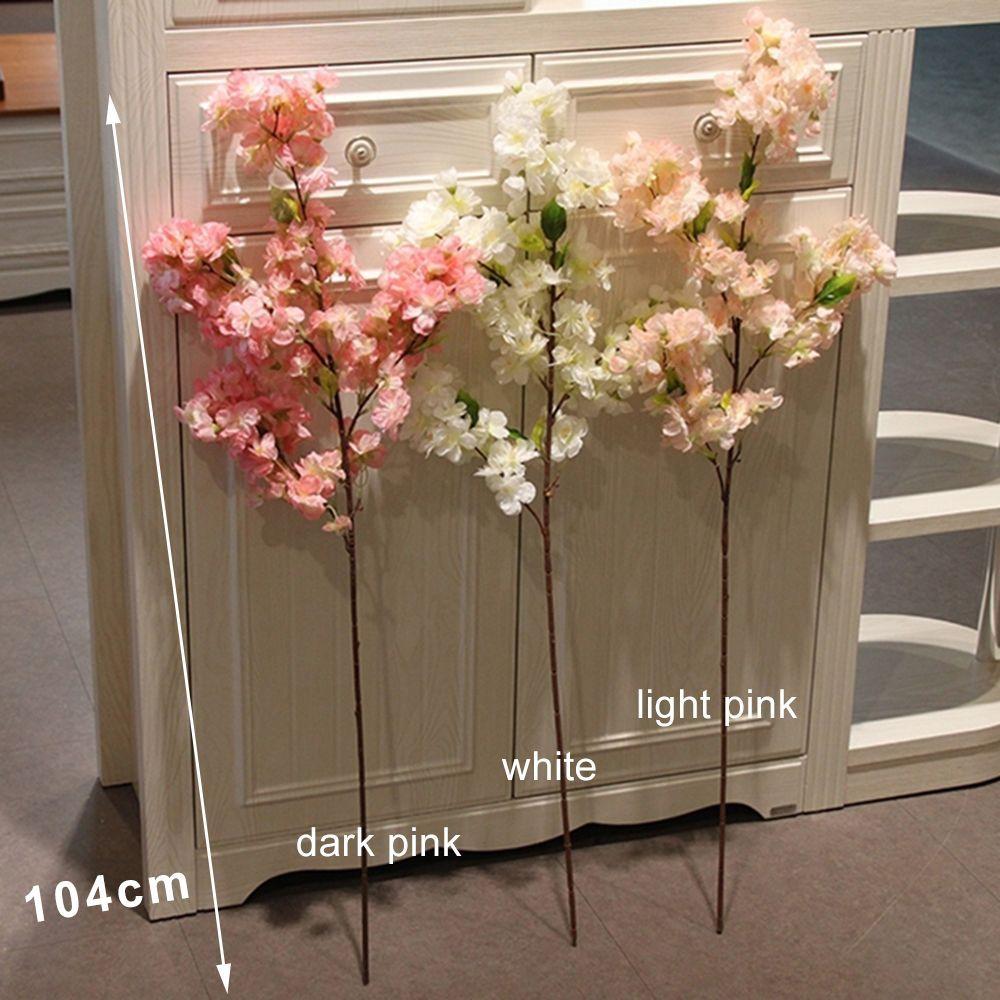 Bouquet 4 Branches Silk Table Artificial Sakura Fake Flower Home Decoration Cherry Blossom