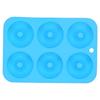 6?Grids Donut Mold Pan Silicone Round Chocolate Cake Bread Mold Tray Baking AccessoryBlue