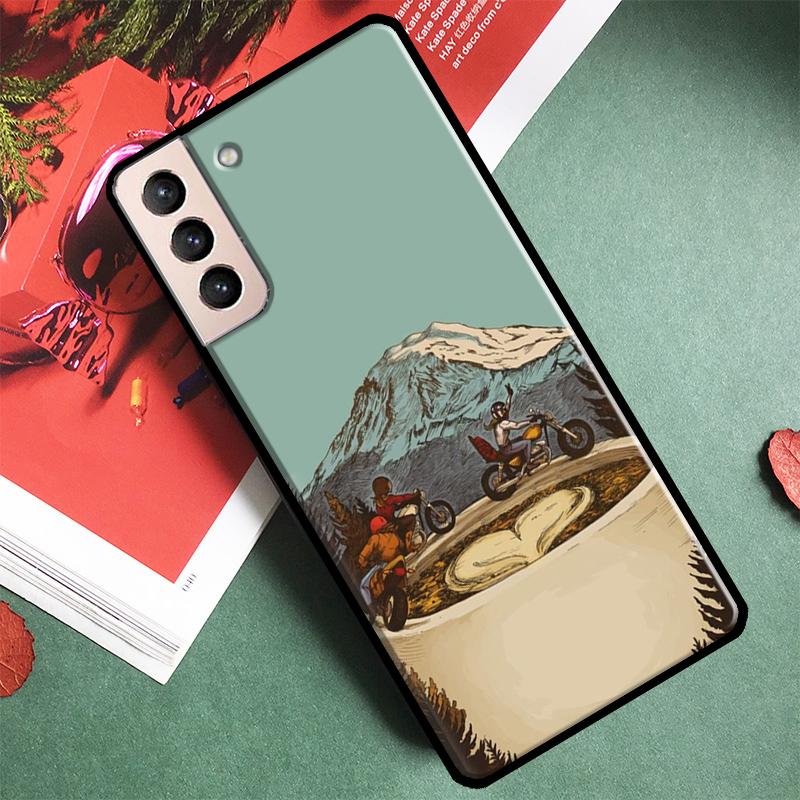 Moto Motorcycle Phone Case For Samsung Galaxy S25 Ultra S9 S10 S20 S21 S22 S23 Ultra Plus S24 FE Back Cover