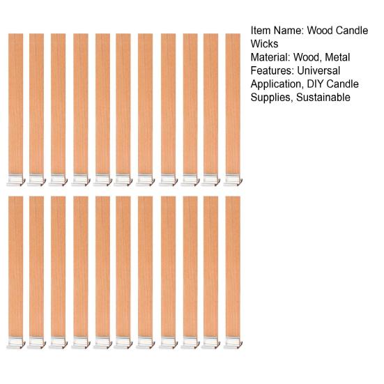22 шт. деревянных фитилей для свечей, устойчивые фитили для свечей с металлическими основаниями, бездымные деревянные фитили для свечей ручной работы для самостоятельного изготовления свечей