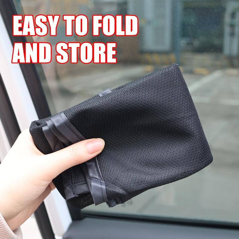 Magnetic Car Sunshade Universal Foldable Unobstructed View Nylon Mesh Curtain with Strong Magnets UV Protection Window SunshadesWindshield Sunshades
