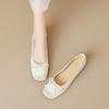 Whiskers 865-1 French Square Toe Single Shoes Women's Slip-on Bow Thick-Bottom Heightened Granny Shoes