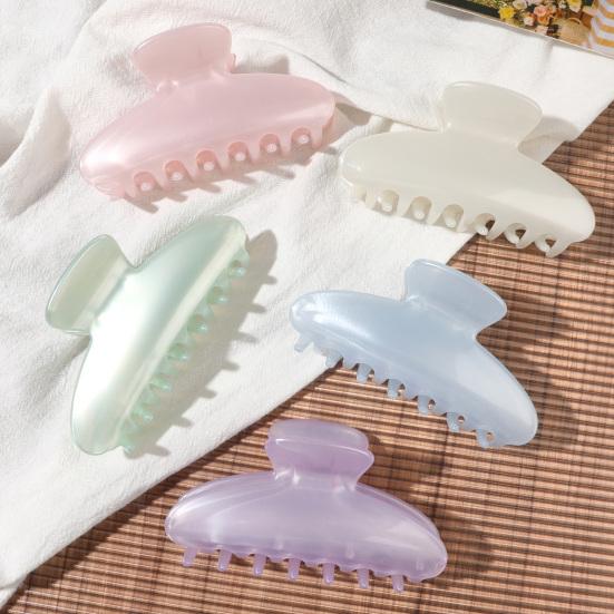 Hair Claw for Women, Semi-Transparent Pearlescent Tones Hair Clip, Large Size Back Head Hair Claw for Thick Long Hair