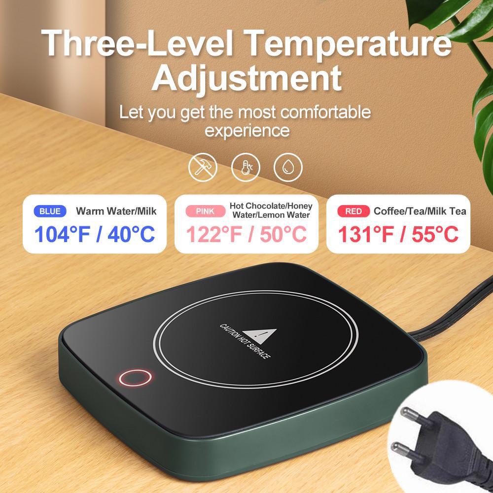 Подстаканник с подогревом и тремя скоростями регулировки температуры — поддерживает температуру кофе 55°C.