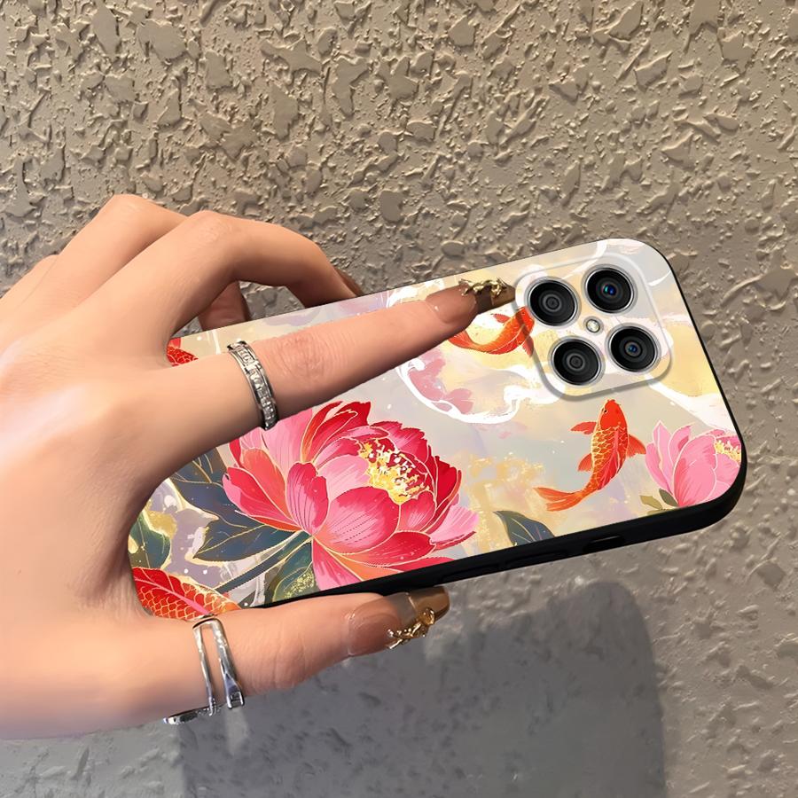 Чехол для телефона Funda для Honor 200 400 Lite X7 X6 8X X8 Magic5Lite X5b 70 90 X9a Масляная живопись Цветок