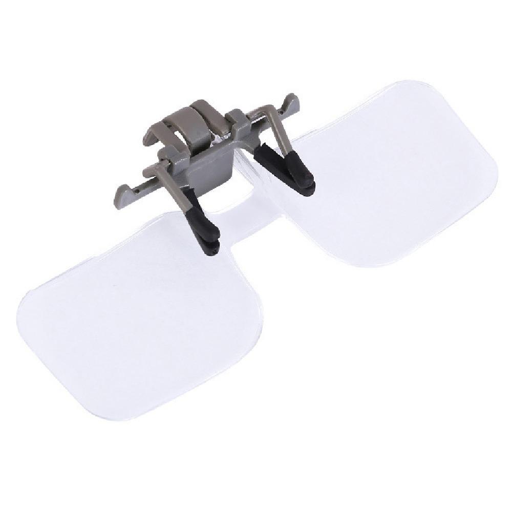 2X Magnification Clip-on Magnifying Glass Detachable Clip on Eyeglass Loupe Elderly Use