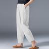 Хлопковые широкие брюки женские свободные однотонные шаровары летние повседневные брюки с эластичной резинкой на талии длиной до щиколотки женская одежда