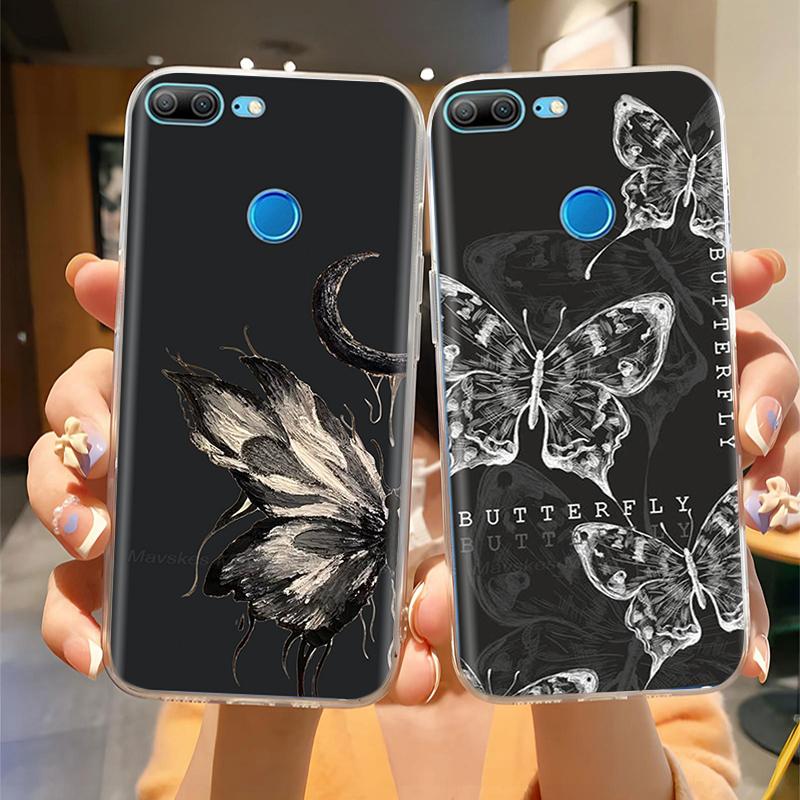 Чехол для телефона Honor 9 Lite Задняя крышка для Huawei Honor 9 Lite Чехлы Прозрачный Силикон ТПУ Защитные Кошки Цветочный принт Чехлы