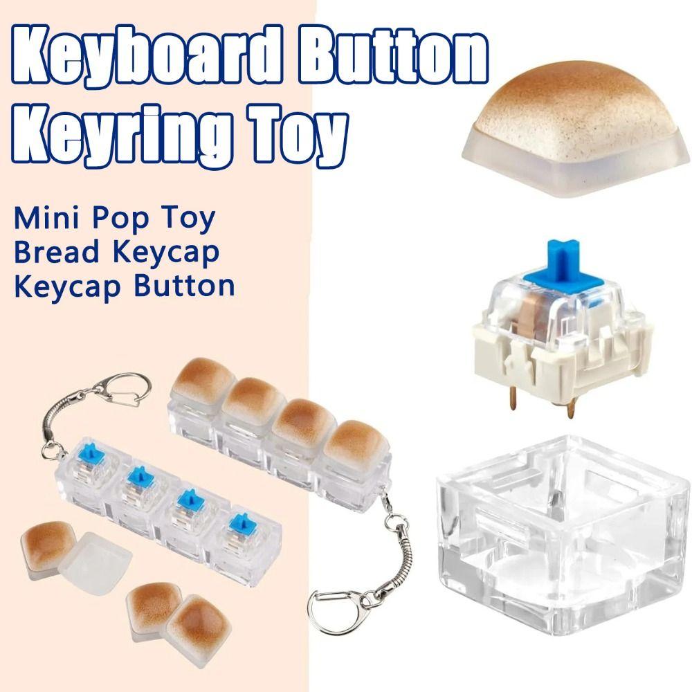 Cute Keyboard Button Keyring Creative Fidget Keycap Keychain Mini Pop Toy Pass The Time