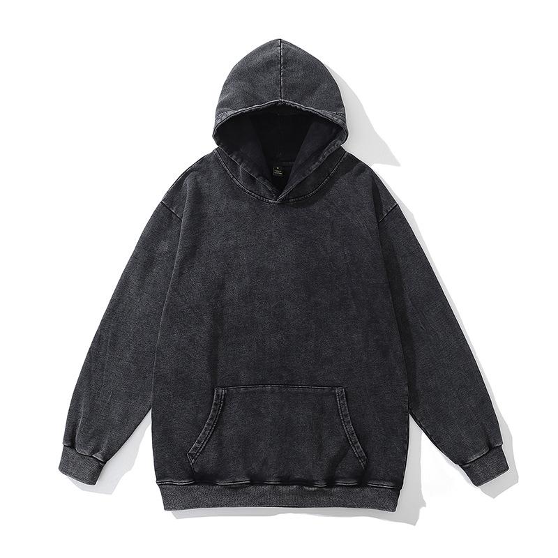 Fall And Winter Washed Oversize Hooded Sweatshirt Men'S And Women'S American Street Vintage Trendy Brand Casual Jacket