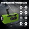 Аварийное солнечное радио со светодиодным фонариком SOS-сигнализация Компактный дизайн Портативный перезаряжаемый ручное AM/FM-радио