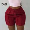 Женские спортивные шорты, повседневные спортивные шорты, эластичные мини-шорты с завязками на талии, летняя спортивная одежда