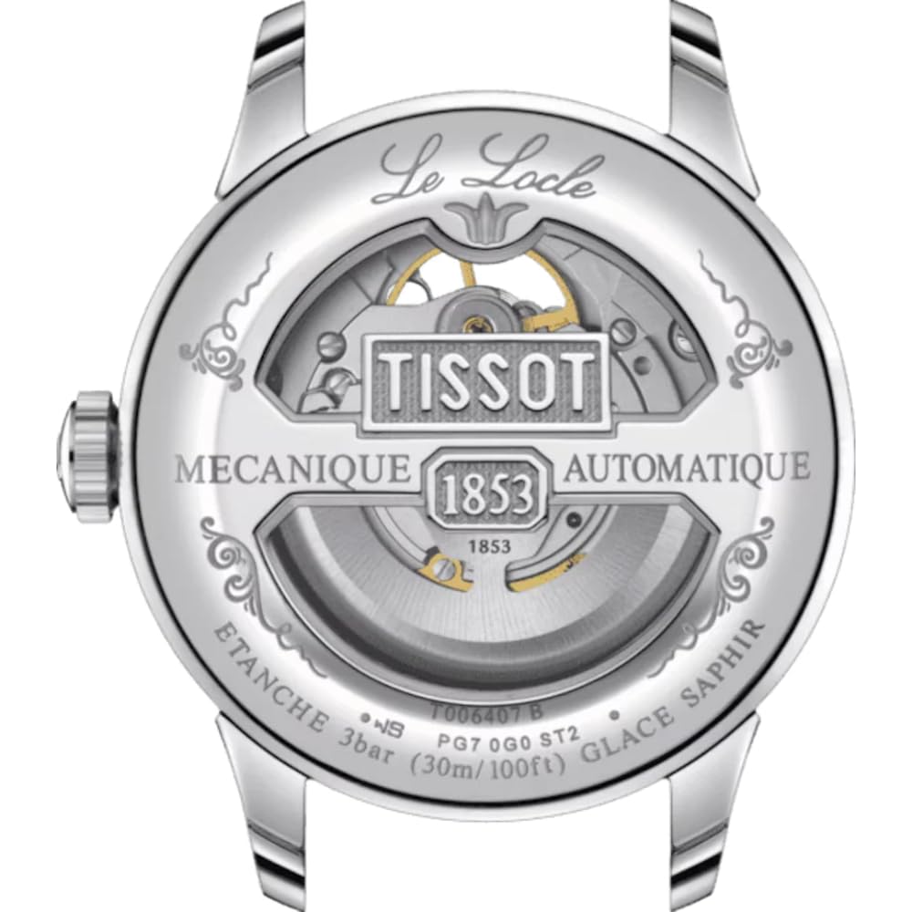 Tissot Le Locle Wristwatch Leather Strap T0064071603301 Men's Silver Dial