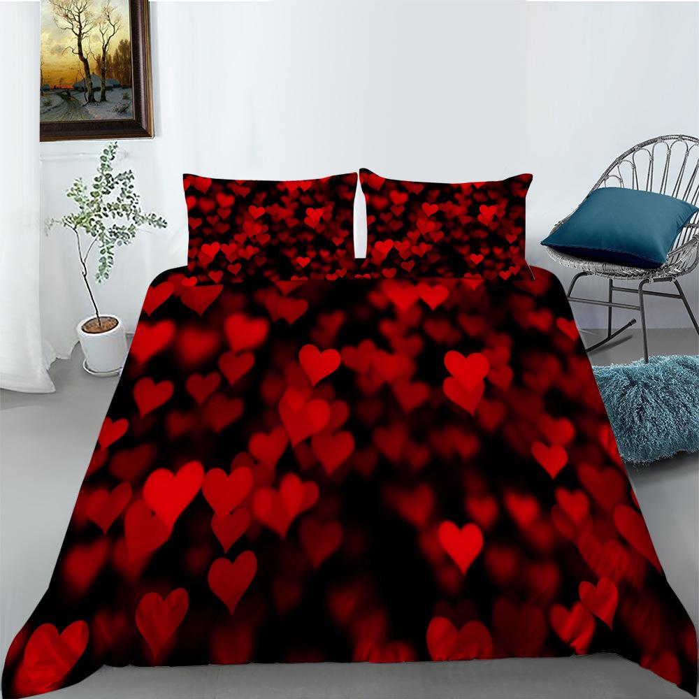 Sequin Series Quilt Cover Pillowcase Three-Piece Set Polyester Digital Printing