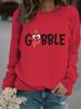 Women's Thanksgiving Print Long-Sleeve Sweatshirt Hoodie